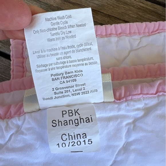 Pottery Barn Kids Pearl Dot Embroidered Crib Bedding Set Light Pink GUC - Picture 14 of 16